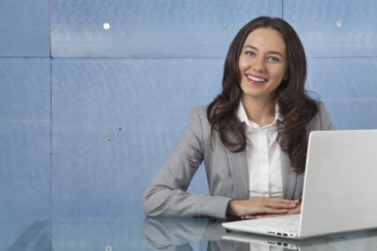 Businesswoman working at the laptop