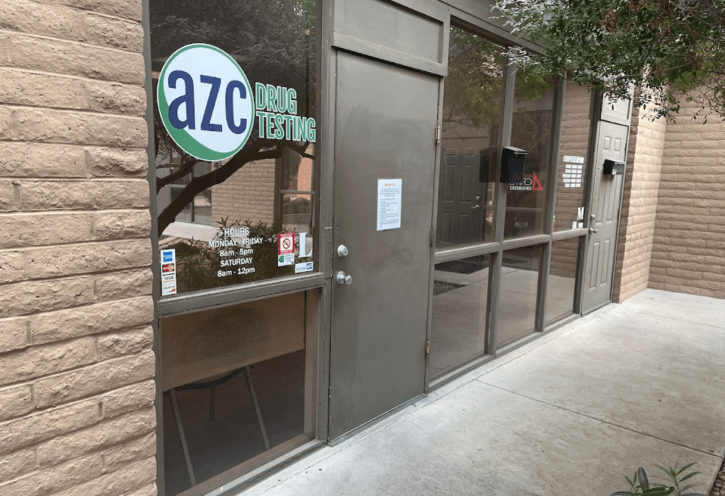 Sidewalk entrance to an AZC Drug Testing facility